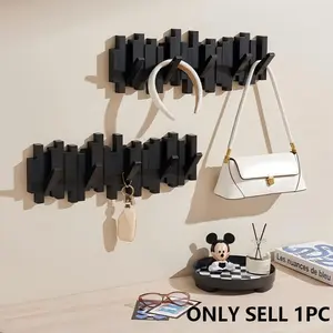 Adjustable Iron Piano Key Door Hook, Wall Mounted Clothes and Hat Hanger, Easy Installation No Drilling, Modern Design Decor for Bedroom and Bathroom Storage