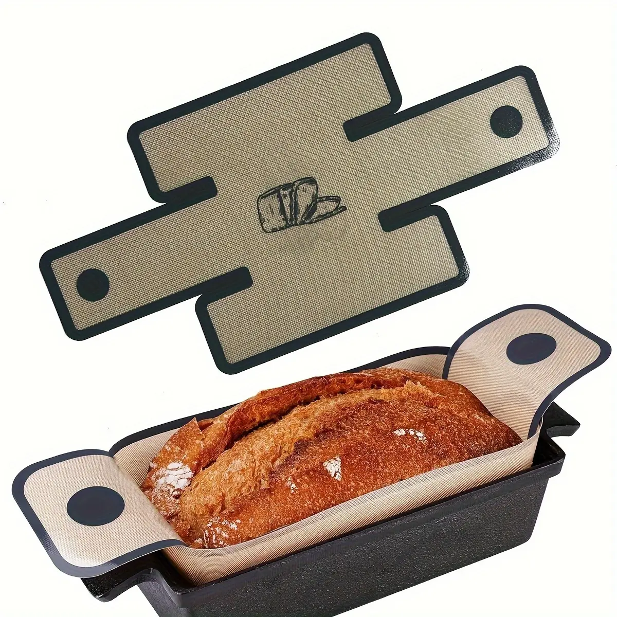 Large Non-Stick Silicone Baking Board & Bread Tray, Reusable Loaf Pizza Pastry Pan, Dishwasher Safe, High Temperature Resistant, Easy to Clean, Heat Resistant Bakeware, Baking Pans, Kitchenware Bakeware, High Quality Bakeware, Home Baking Supplies