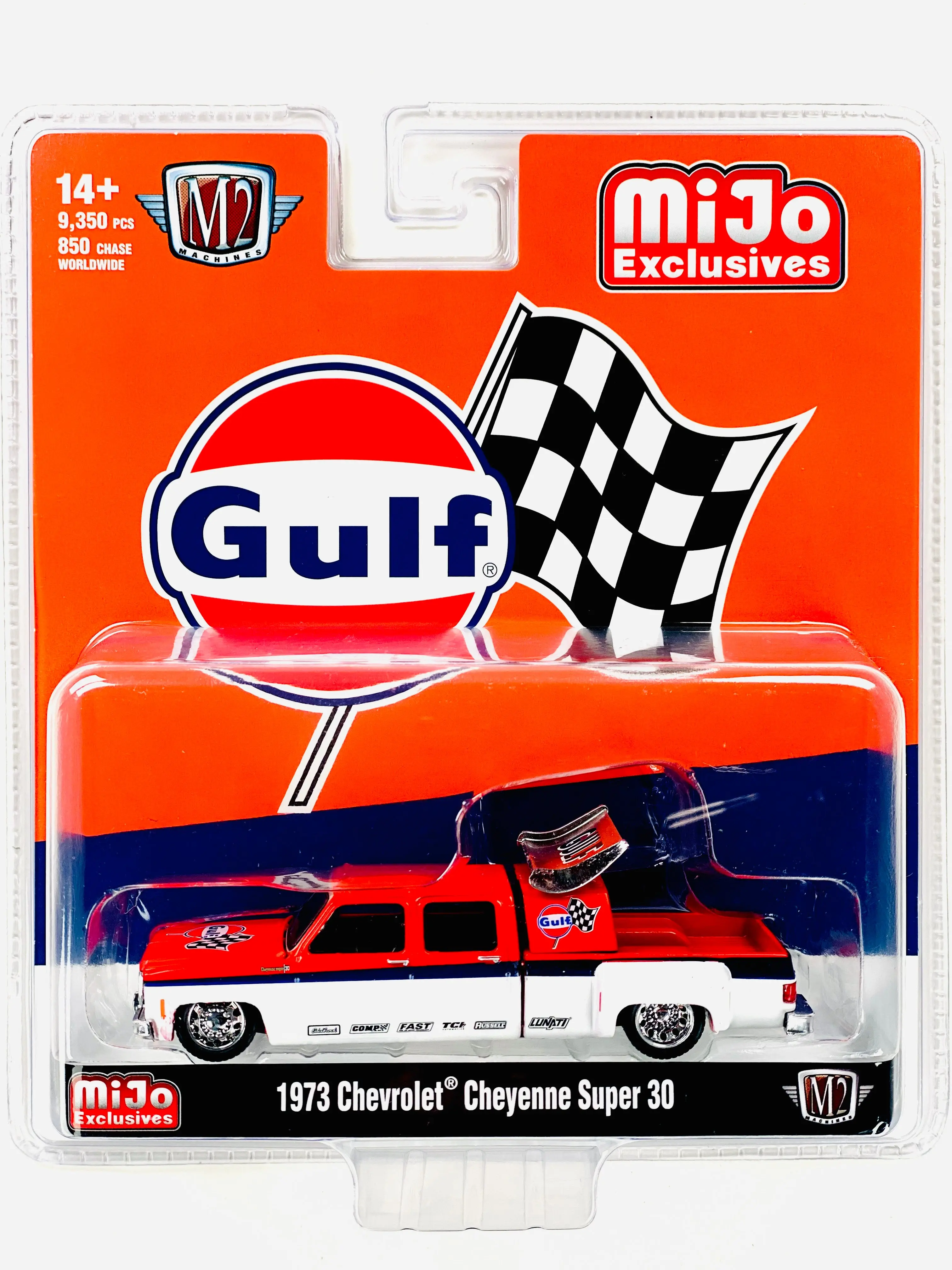M2 Machines Mijo Exclusive 1973 Chevrolet Cheyenne Super 30 Truck Gulf Racing
