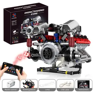 700cpsv8 Engine Building Kit with Motor, Programmable and Smartphone Remote Control, Includes Lighting Effects for Ages 14+, Ideal for Creative Display, Building Set, Stem Building Blocks