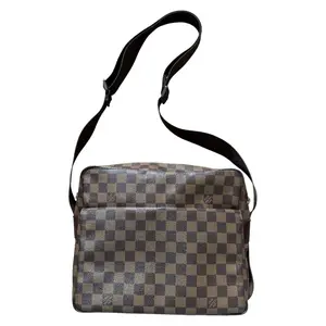 Pre-owned Louis Vuitton Naviglio Shoulder Bags Authentic with COA Damier Ebene Camera Shoulder Bag Brown Unisex