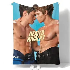 Soft Funny Throw Blanket Heated Rivalry Poster Print Blanket, Soft Flannel Throw for Home, Office, Camping, Sofa and Bed, Gift for Fans
