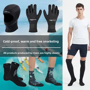 Diving gloves diving socks diving cap 3/5MM diving warm swimming equipment snorkeling cold-proof waterproof material long tube