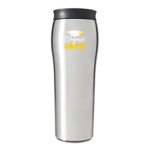 Mighty Mug Go - Stainless Steel - Silver (Congrats Grad) - 16 oz