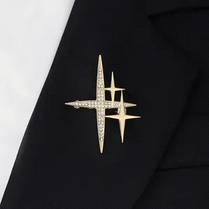Unique Star Brooch Pin, Fashionable Autumn Winter Accessory, Korean Style Elegant Clip-On Decoration, Clothes Fastener Anti-Showthrough Button
