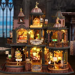 DIY Edinburgh Castle 3D Wooden Handmade Puzzle Model Kit, Handmade Book Stand Creative Gift for Ages 14+, Includes English Instruction Manual, Wooden Jigsaw Puzzle