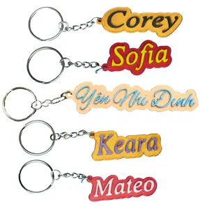 Personalized Acrylic Name Keychain Custom Name Tag with colorful Design and Secure Metal Hook - Customizable key Accessory 3D PLA Printed