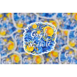 Starry Night Sticker, Gogh With It, 3.5x3.5 in.