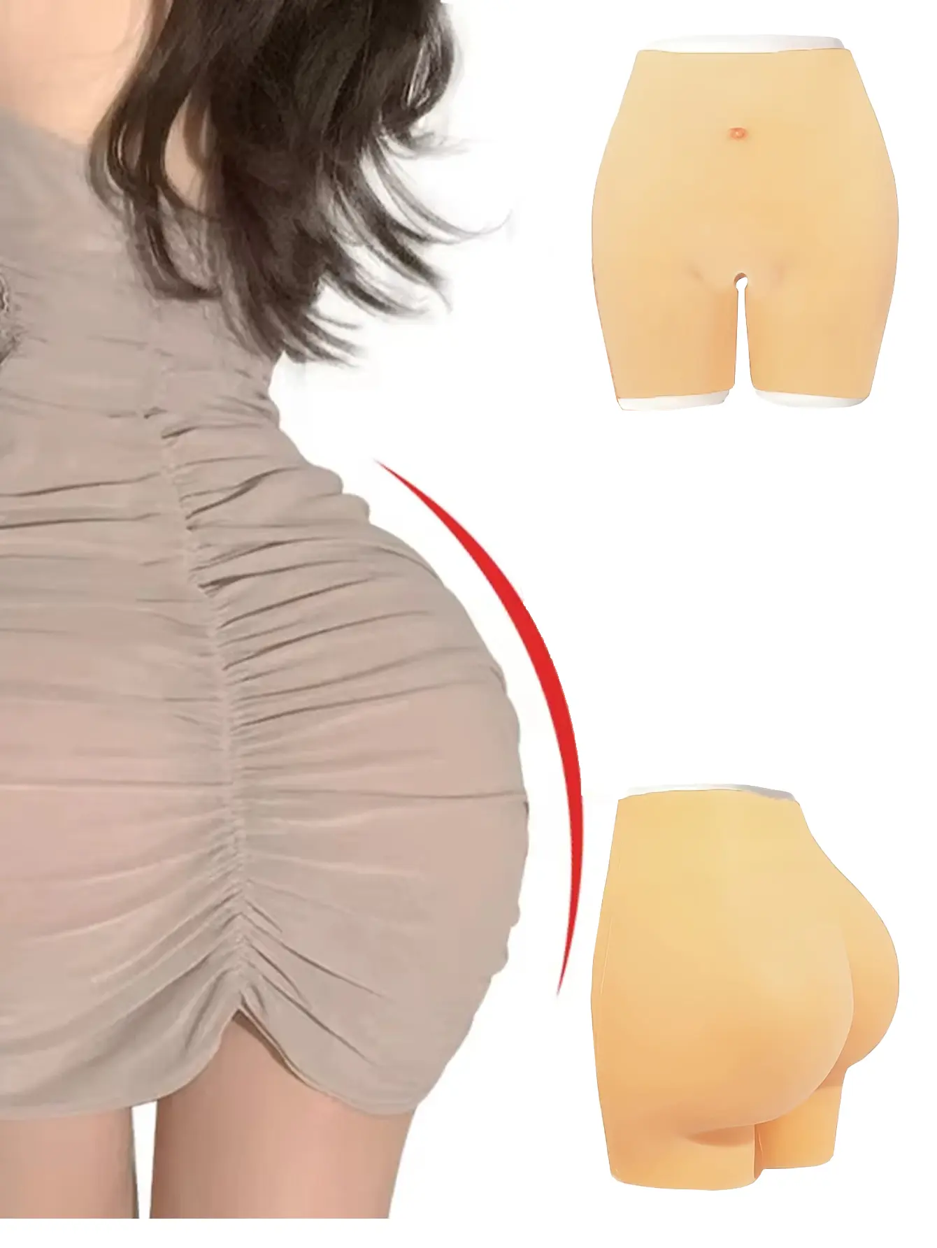 Women's Silicone Shapewear Hip Enhancer Pants - 0.47 Thick, Minimalist Fashion, Basic, Sexy, Comfortable, Fits Waist Circumference 25.2-51.18, Womenswear 02, Seamless Shape Looks Like Your Own, Boyshorts, Romance, Waterproof, Mid Waist