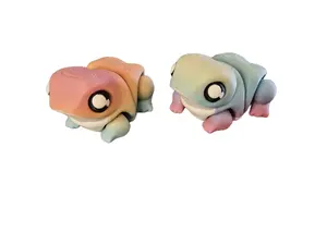3D Printed Articulating Rainbow Chonky Frog (Bull Frog) Figurine Great Gift and Desk Figure Toyset Decor