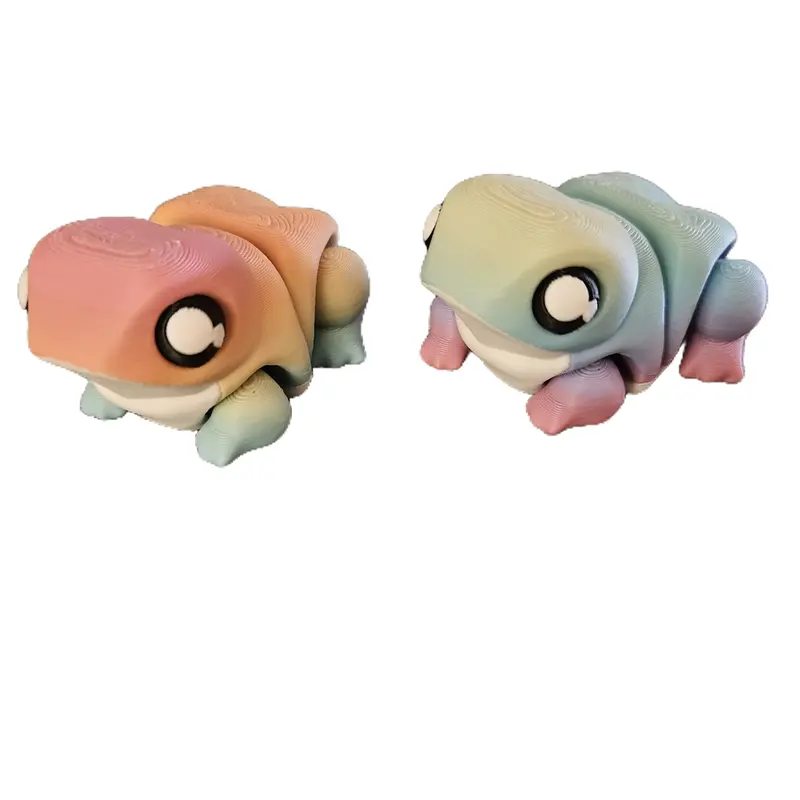 3D Printed Articulating Rainbow Chonky Frog (Bull Frog) Figurine Great Gift and Desk Figure Toyset Decor