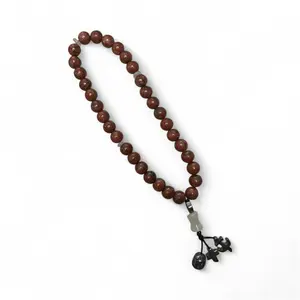 Biblical Meditation Beads 33 Handmade Christian Prayer Crystal Beads for Men & Women with Anchor of Hope Lion of Judah & Hematite Cross Faith Focus Spiritual Beads