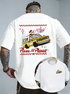 Men'S Vintage Pizza Planet 1995 Retro Arcade T-Shirt - Pizza Planet Truck Graphic, Loose Fit Short Sleeve Tee With Nostalgic 90s Gaming Design For Casual Wear &Amp; Themed Parties | USA