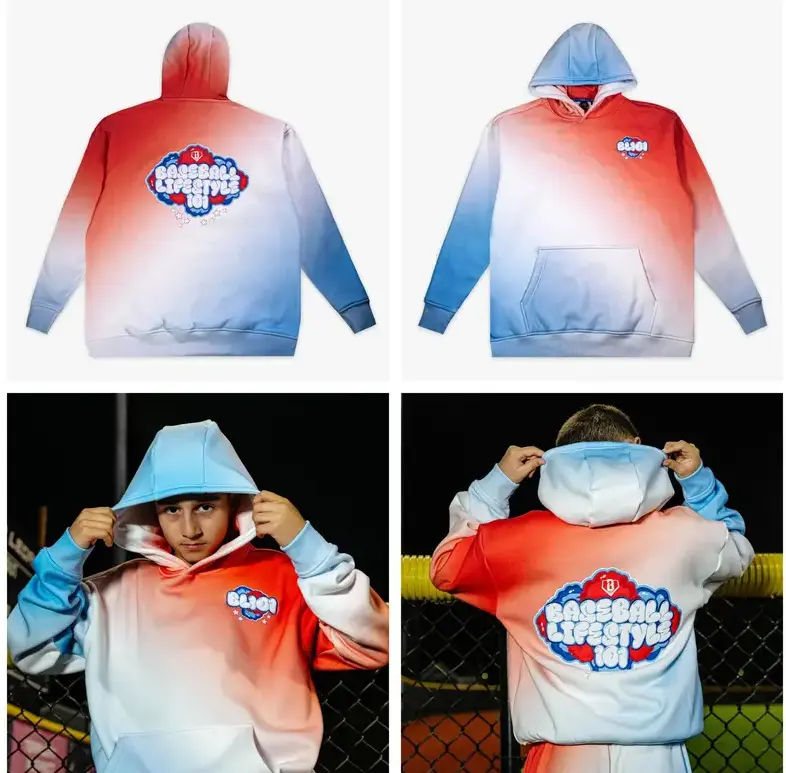 Baseball Lifestyle 101 - Cotton Candy Set - USA vibes - Casual Hoodie and Sweetshorts | Youth & Adult Sizes