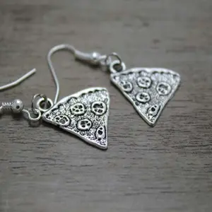 Silver vintage triangle earrings