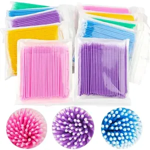 100Pcs Eyelash Cleaning Brush Lash Extension Micro Cotton Swab Individual Eyelashes Microbrush Beauty Makeup Clean Remover Tools