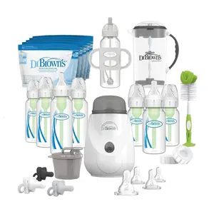 Dr. Brown's All-in-One Anti-Colic Baby Bottle and Bottle Warmer Newborn Gift Set