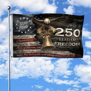 250th Anniversary Flag – House Flag Outdoor Decor, double-sided printing 250 Years Commemorative Flag for Parade