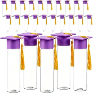 25 Set Graduation Candy Jars Party Pack, Includes 2 Mini Caps and 25 Containers, Perfect for Graduation Parties, Grad Party Favor, Graduation Gifts, Blue Colors