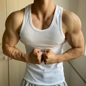 Heavy American Vest Men's Outer Wear Thick Thread Cotton Fitness Tight Sports Breathable I-Shaped Vest