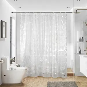 NTBAY Luxury EVA Shower Curtain with Double Sided Hooks, Water-Repellent Liner with 3 Magnets for Bathroom, Bathroom Decor, Accessories for Home Hotel Salon Decor, Christmas Gift, 72x72 Inches