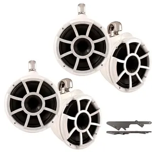 Wet Sounds Two Pairs of Wet Sounds REV 10 Swivel Clamp Tower Speakers and Wet Sounds BLACK Malibu G3 Speaker mounts