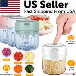Mini Food Chopper, USB Rechargeable Food Processor, Portable Handheld Masher for Garlic, Puree, Onion, Herb, Vegetable, Ginger, Fruit Blender (250 ml)