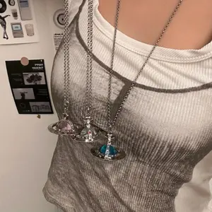 Y2K Style Queen Mother West Mini Little Saturn Pearl Love Pin - 3D Planet Necklace & Bracelet, Premium Titanium Alloy, Ideal for Daily Wear & Parties, Daily Wear Jewelry | Y2K Fashion Accessory | Durable Alloy Stackable Classic traditional mangalsutra