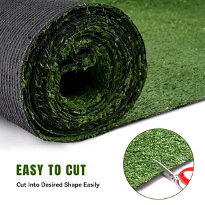 Premium 8mm Thick Artificial Grass Turf, 63000-Density Field Green Synthetic Lawn with PP+SBR Latex Backing, Easy-to-Cut Mat (3x5ft to 7x15ft Sizes) for Patio, Garden, Pet Area