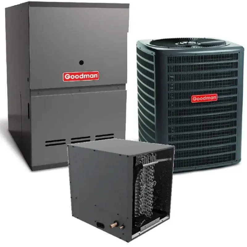 Goodman 5.0 Ton 14 SEER 80,000 BTU Gas Furnace and Air Conditioner System Horizontal Flow GM9C800805DX CHPT4860D4 GSXN406010