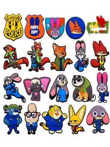 16pcs/20pcs Cartoon Zootopia Series PVC Shoe Charms Accessories, Cute Unisex PVC Sandal Accessories, Fashion DIY Decoration for Shoes