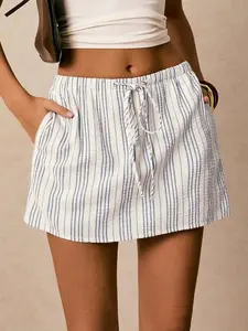 Striped Summer Casual Women's Skirt Pants, Comfortable and Stylish, Perfect for Daily Wear, Ideal for Warm Weather