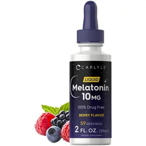 Carlyle Melatonin 10mg | 2 fl oz Liquid Drops | Berry Flavor | for Adults | Non-GMO, Vegetarian Supplement Carlyle Melatonin 10mg | 2 fl oz Liquid Drops | Berry Flavor | for Adults | Non-GMO, Vegetarian Supplement