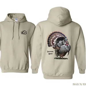 Wild Turkey Hunting Hoodie – Realistic Gobbler Design, Fall Country Style, Thanksgiving Season Wear, TikTok Shop Store men  gifts fall  clothing Classic Menswear