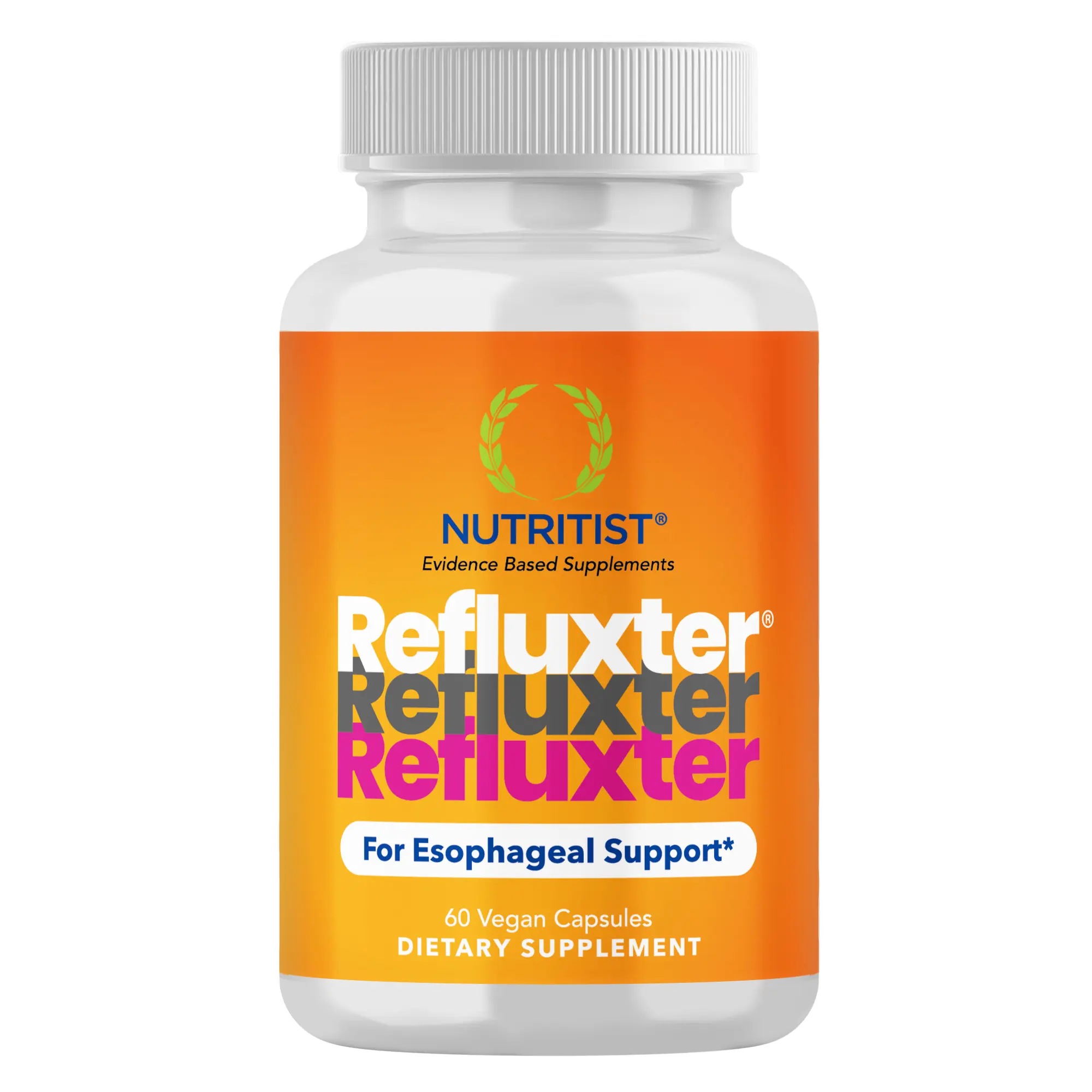 Nutritist Refluxter Acid Reflux Relief – Sodium Alginate Supplement for Heartburn, GERD, LPR Silent Reflux – No Preservatives, USA – Pregnancy-Safe, Natural, Vegan, Caspules, 1470 mg per Serving