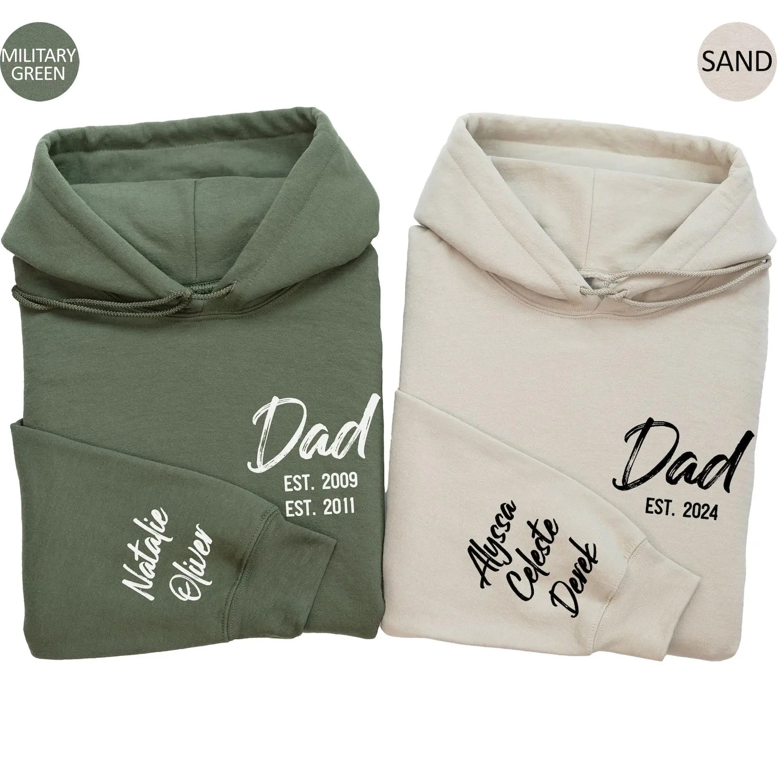 Personalized Dad Hoodie, Custom Dad Est Sweater with Kids Names on Sleeve, Father's Day Gift for Husband, Dad Established, New Daddy, Dad Gift