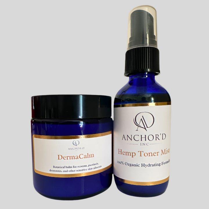The Calm & Restore Bundle - Dermacalm Soothing Balm & Botanical Toner Mist for Eczema, Psoriasis, & Trauma-affected Skin