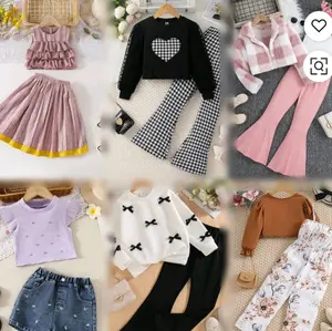 Pack of 12 children's clothing items in assorted sizes; wholesale clearance sale of children's fashion for ages 1 to 6.