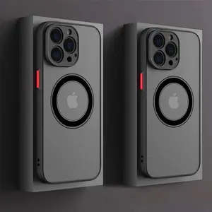 Wireless Charge Magnetic Matte Back Cover Shell Case for iPhone 11 12 13 14 15 16 Pro Max Plus Smartphone Cellphone  christmas phone cases