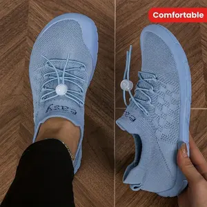 Women's Barefoot-Inspired Sneakers - Comfortable, Slip-Resistant Casual Shoes with Wide Toe Design, Breathable Fabric, Machine Washable