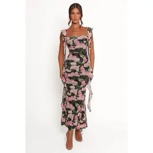 Chiara Maxi Dress - Black Floral