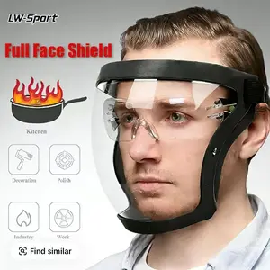 Transparent Visor - Adjustable Full-Face ProtectiveShield - Durable Plastic Safety Mask - Heat &Impact Resistant for Work, Kitchen, and OutdoorUse with Easy Drawstring Closure  Wear-resistant & drop-resistant