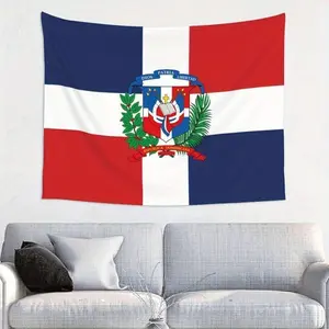 Dominican Republic Flag Fabric Large-Sized Wall Hanging Decor Item Unique Gift Banners Ornaments Tapestry Decorative for National Pride