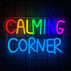 Calming Corner Decorative Neon Sign,Classroom Safe Space Neon Lights for Classroom Preschool,Home and Office Decor Gifts