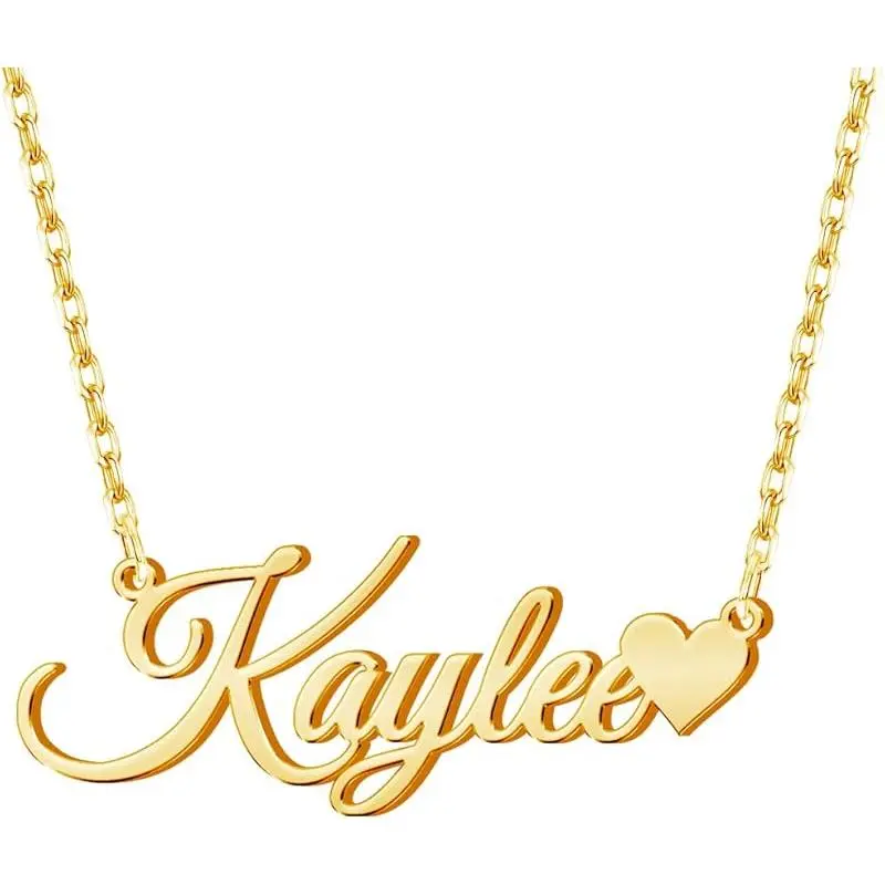 Heart Name Necklace 2-Gold
