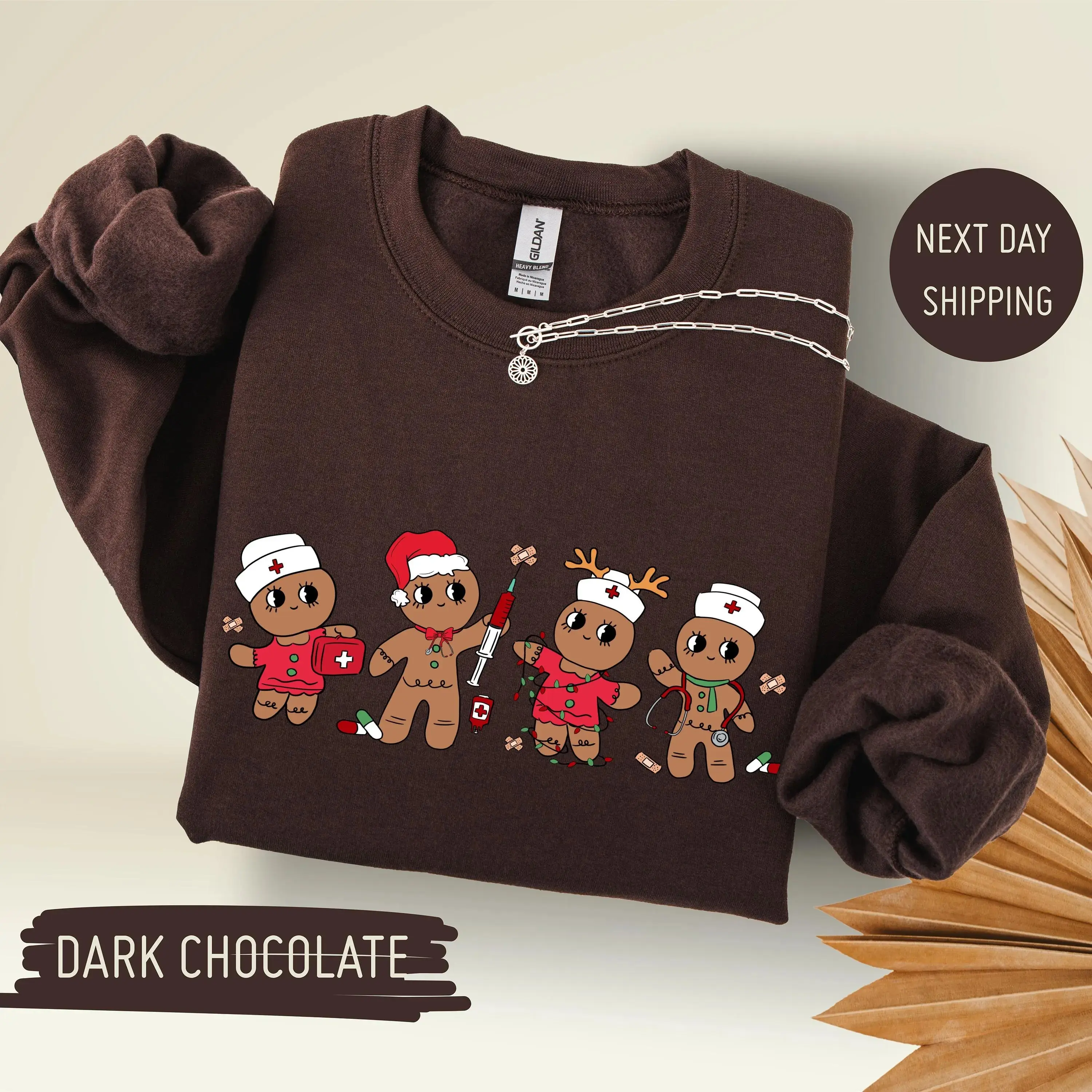 Christmas Nurse Sweatshirt or Shirt, Gingerbread Christmas Sweater OR Shirt, Nurse Christmas Sweatshirt, Nurse Sweatshirt, Gingerbread Nurse Sweater, Nurse Gift