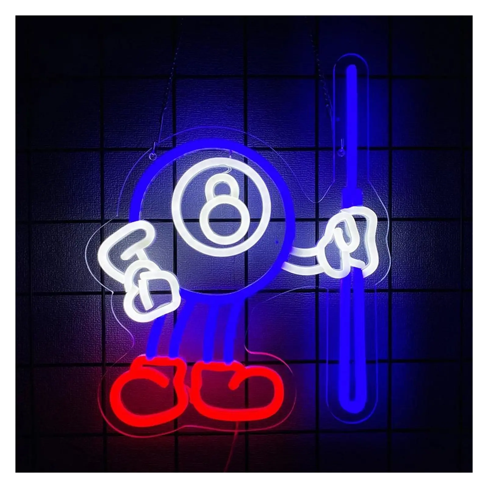 Sign Illuminated Billiards Neon Sign Light For Commercial Sign Of Billiards Wall Decor For Pub Bar Club Billiards Room Game Room USB Powered 28cmx35cm