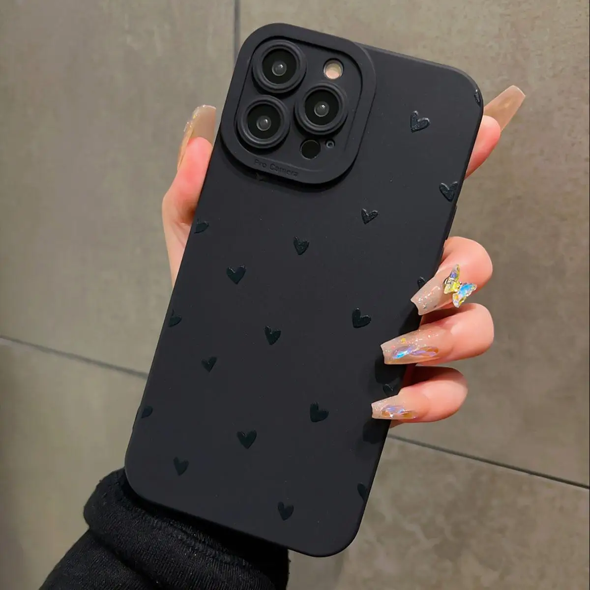 Fall Solid Color Mini Heart Pattern Phone Case, Summer TPU Shockproof Phone Protective Cover, Spring Cellphone Accessories for iPhone Series 11 12 13