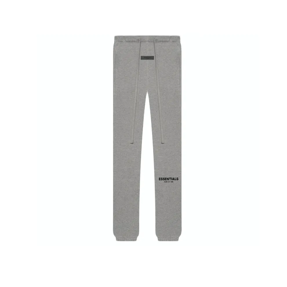 Essentials Heather Oatmeal Sweatpants - Heavyweight Casual Lounge Drawstring Joggers Unisex