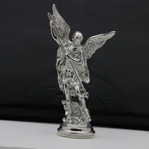 St. Michael the Archangel Statue in Zinc Alloy, Unique Angel Design, Home Decor and Desktop Display Piece, Exquisite Angel Sculpture for Collectors